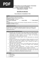 PLANO DE AULA - Indicadores socioenômicos no Brasil