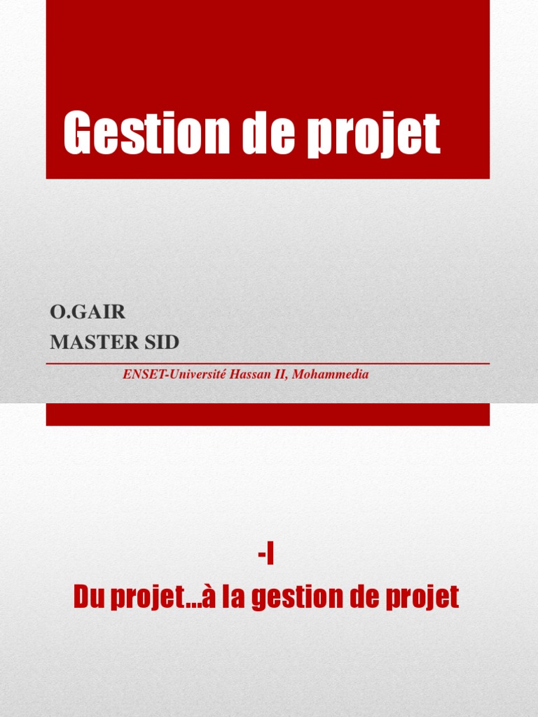 Cours Gestion de Projet  ppt  Gestion de projet  Planification