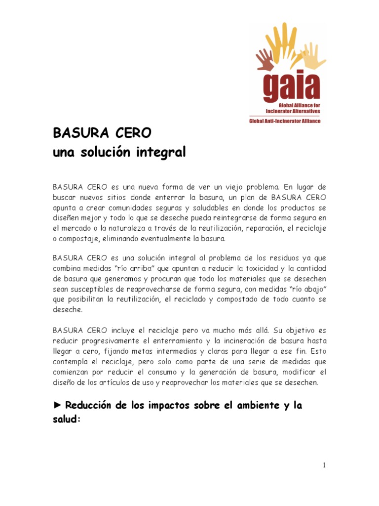 Estrategias para un Plan Basura Cero | PDF | Residuos | Reciclaje