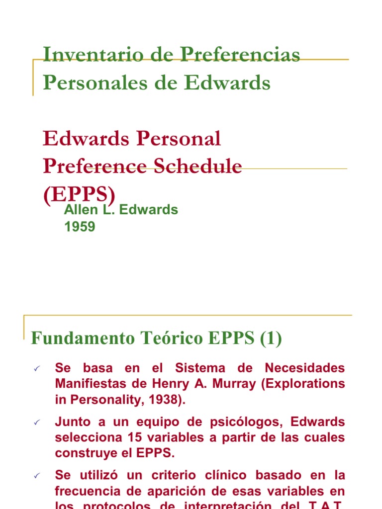 Test de Edwards: Interpretación y Uso | PDF | Seducción | Sicología