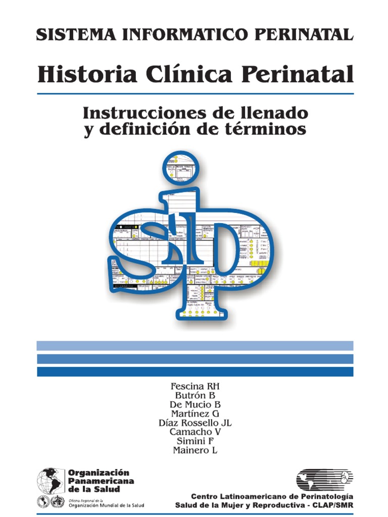 Historia Clínica Perinatal CLAP/SIP | PDF | Control de la natalidad ...