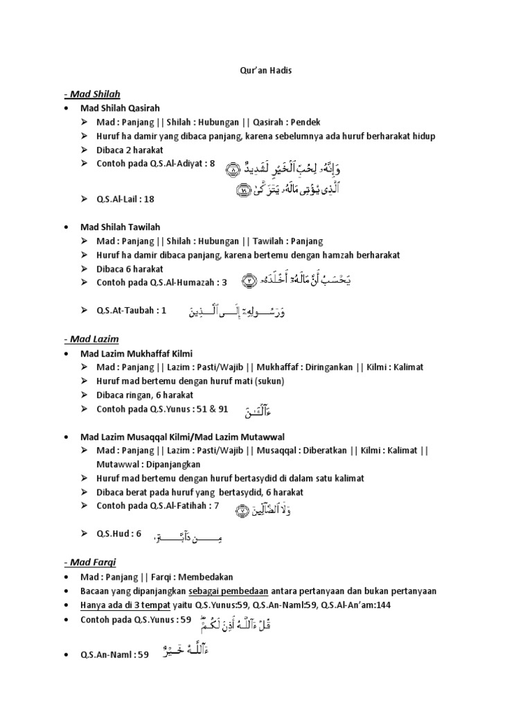 Contoh Soal Alquran Hadits Kelas 9 Semester 1 Dikdasmen