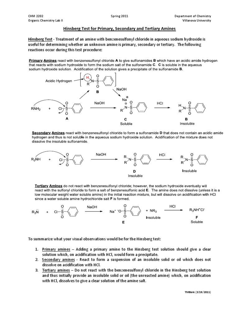 The Hinsberg Test | PDF | Amine | Atoms