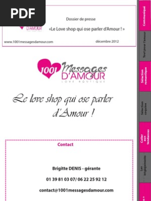 Dossier De Presse 1001 Messages D Amour Pdf Cosmetique Amour