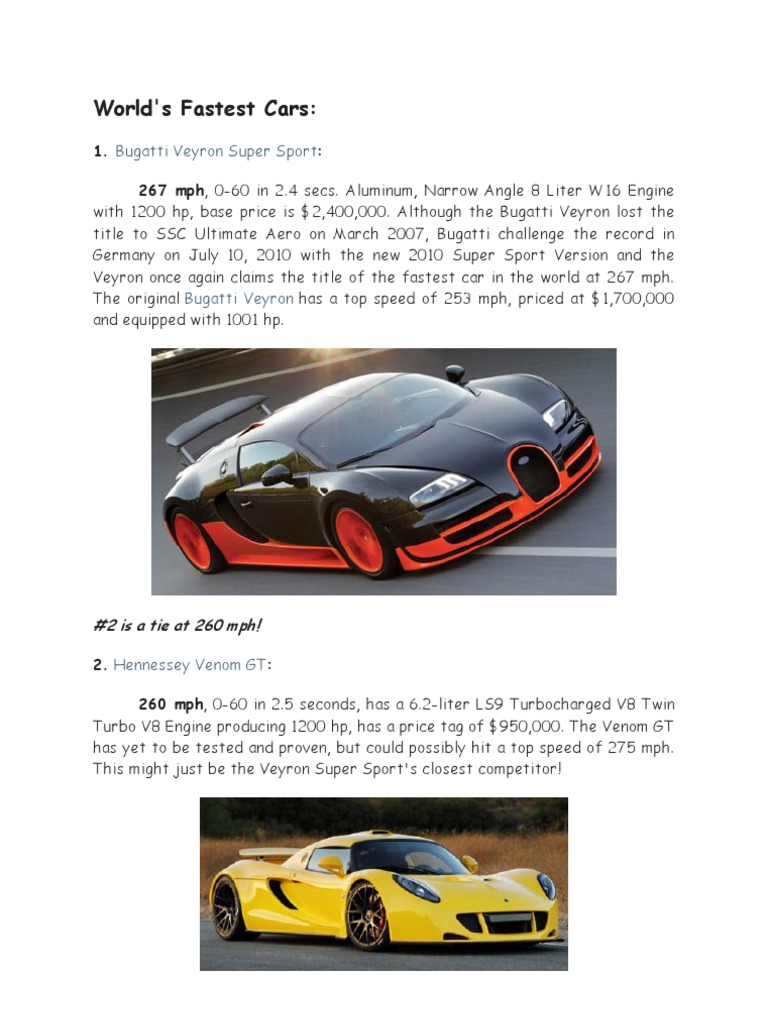 Top 10 Fastest Production Cars 2020 | PDF | Home & Garden