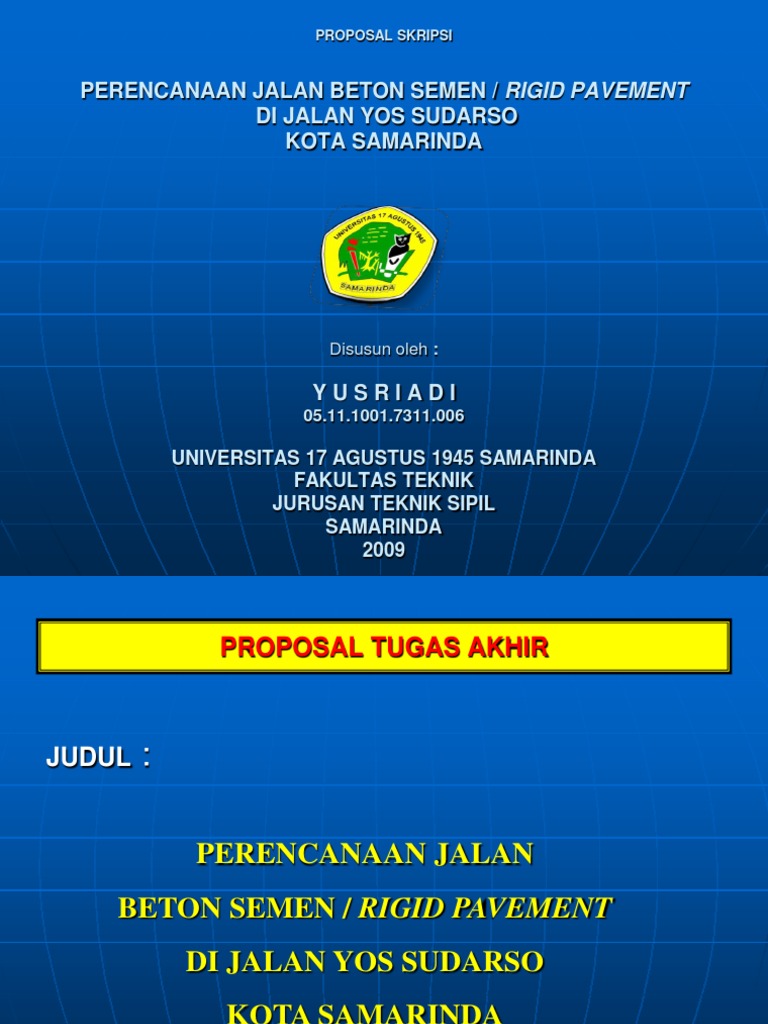 Contoh Proposal Tugas Akhir Perkerasan Jalan
