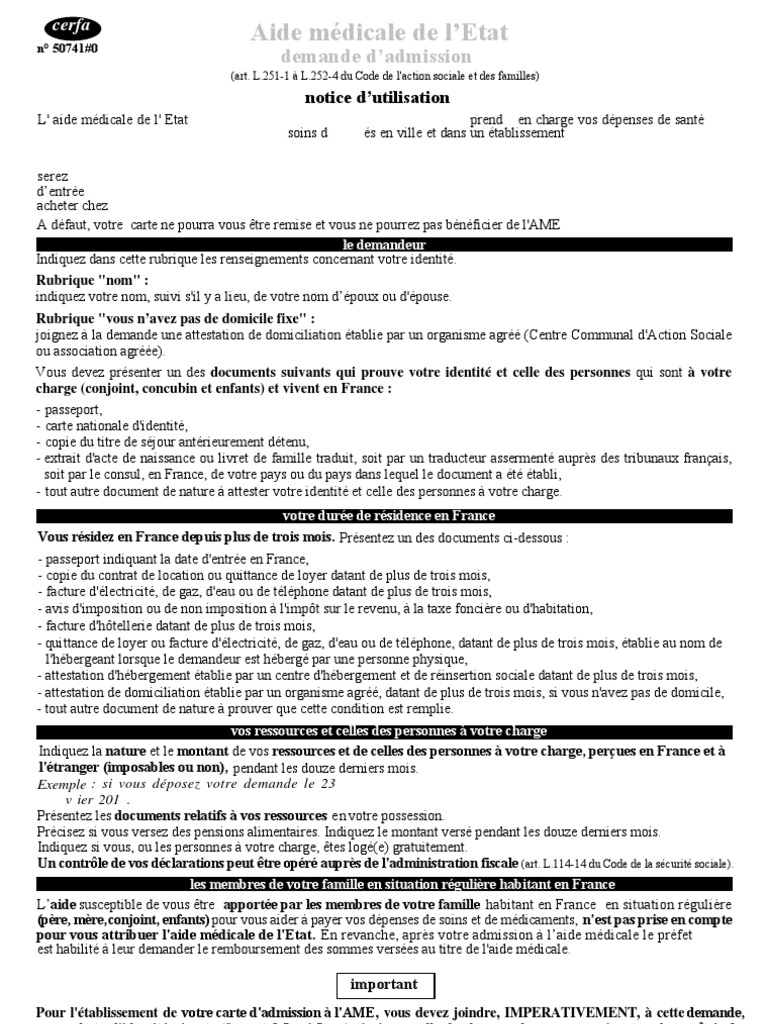 Aide Medicale De L Etat En France