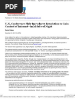 U.N. Conference Slyly Introduces Resolution to Gain Control of