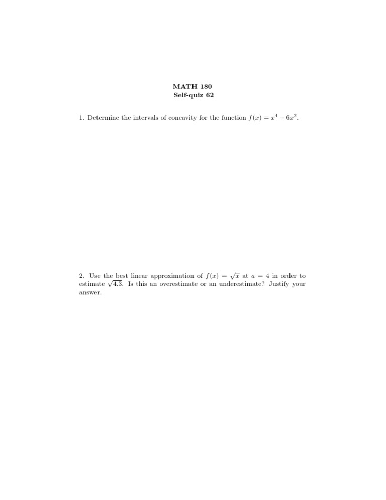 Concavity and Approximation in Calculus | PDF