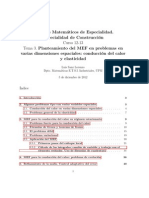 Planteamiento del MEF en problemas en varias dimensiones espaciales