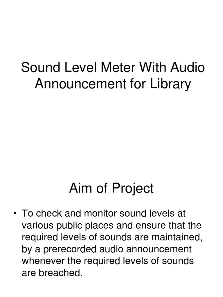 Sound Level Meter with Audio Alerts | PDF