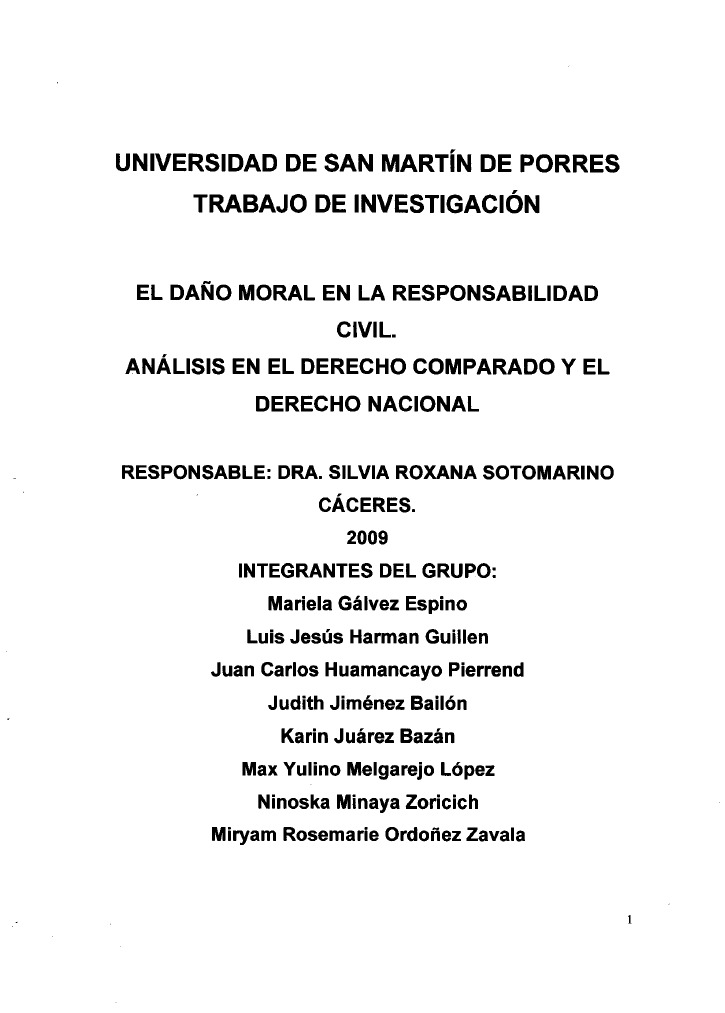 El Dano Moral en La Responsabilidad Civil | PDF