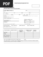 Sample Employment Application Form