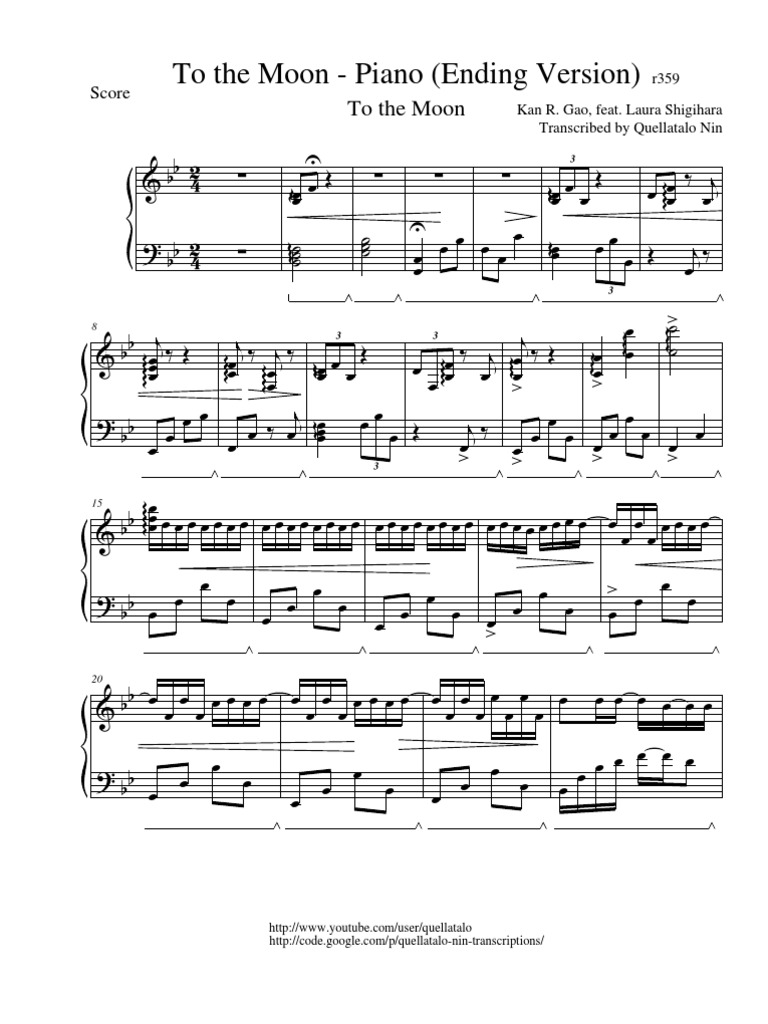 To the Moon Piano (Ending Version) r359 Loisirs Free 30day Trial