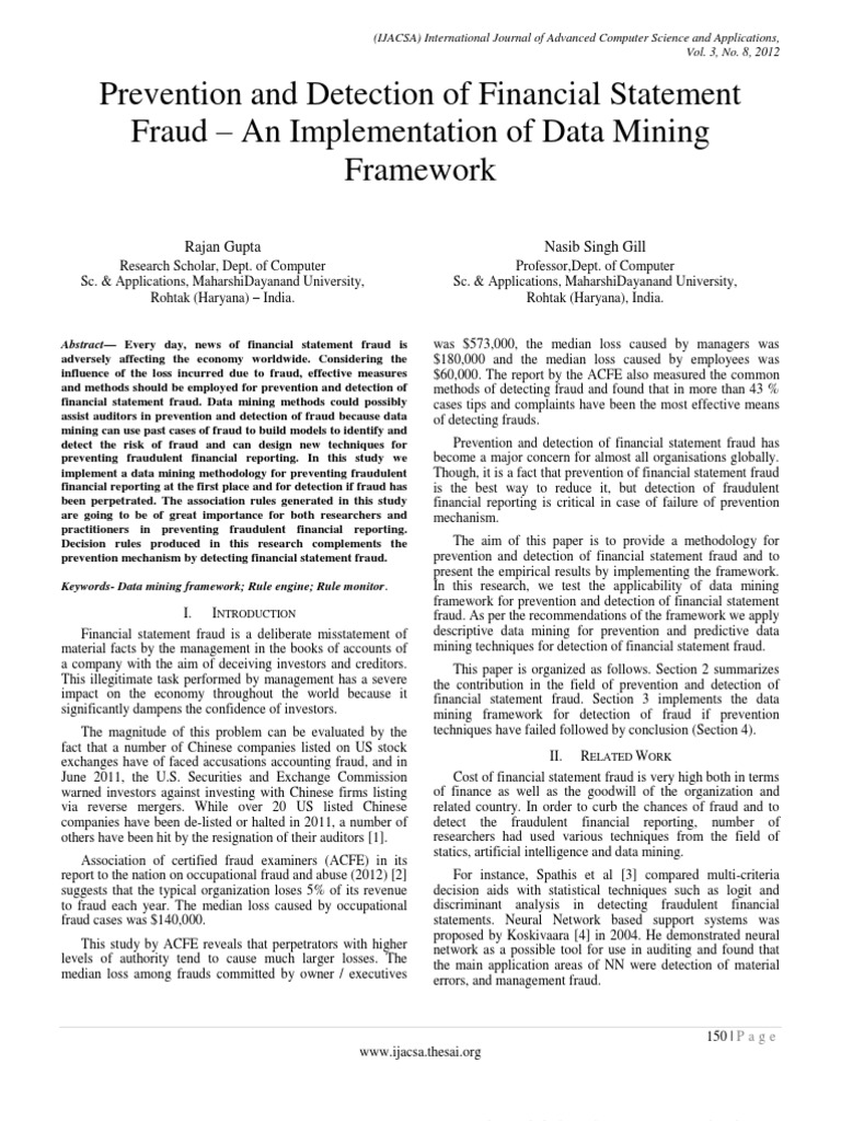 Paper 25-Prevention and Detection of Financial Statement Fraud - An ...