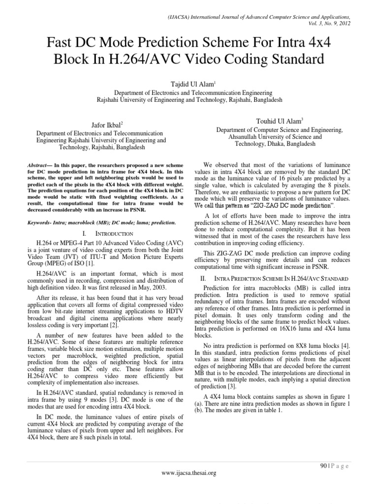 Paper 13-Fast DC Mode Prediction Scheme For Intra 4x4 Block in H.264AVC ...