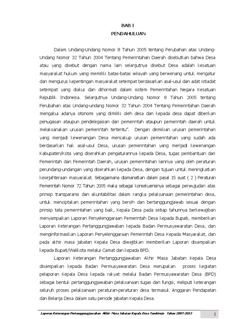 Contoh Laporan Akhir Masa Jabatan Kepala Desa Tahun 2019 ...
