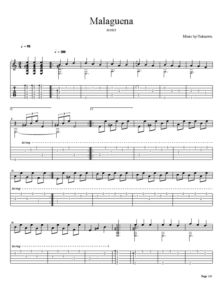 Malaguena Guitar Tab | PDF