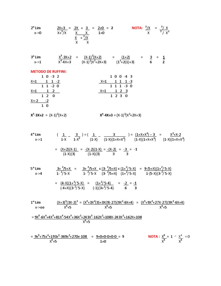Limit Calculations and Methods | PDF | Teaching Methods & Materials