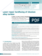 Laser Repair Hardfacing of Titanium Alloy Turbine: 2.experimental