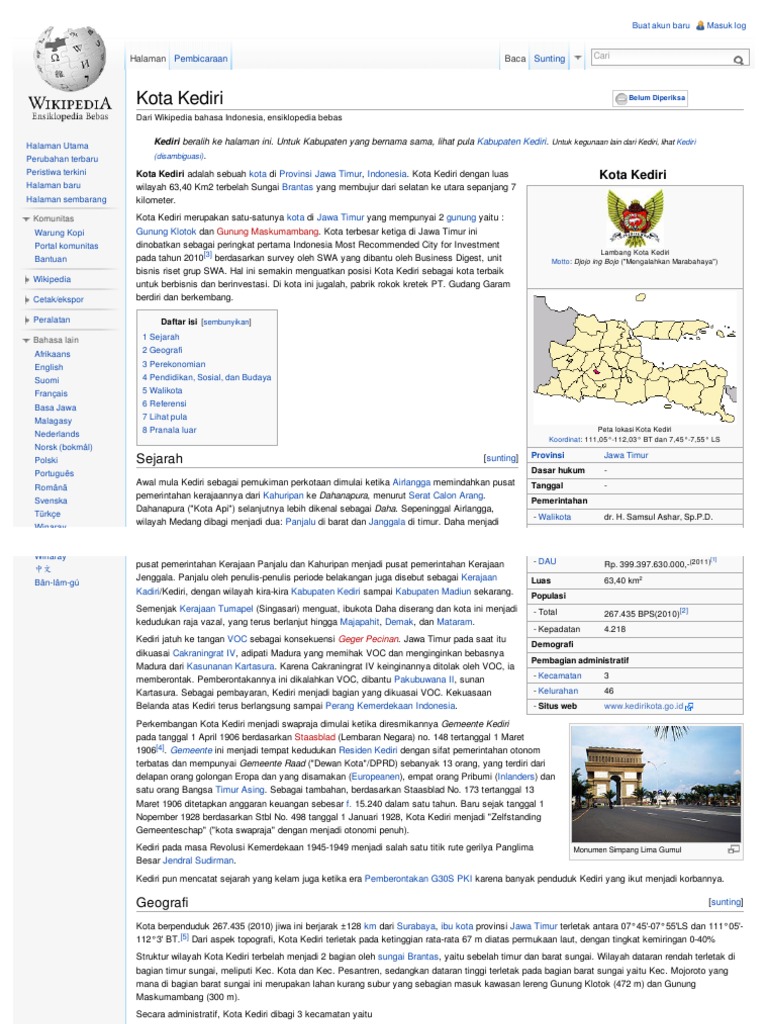 Http Id Wikipedia Org Wiki Kota Kediri