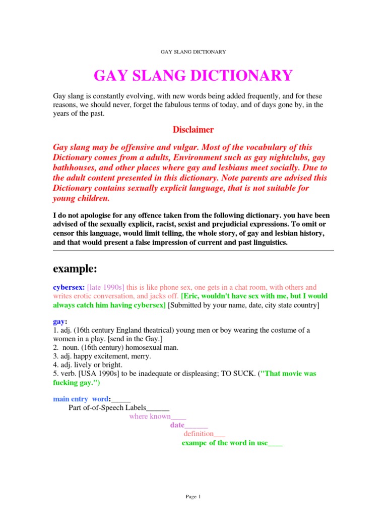 gay sex terms