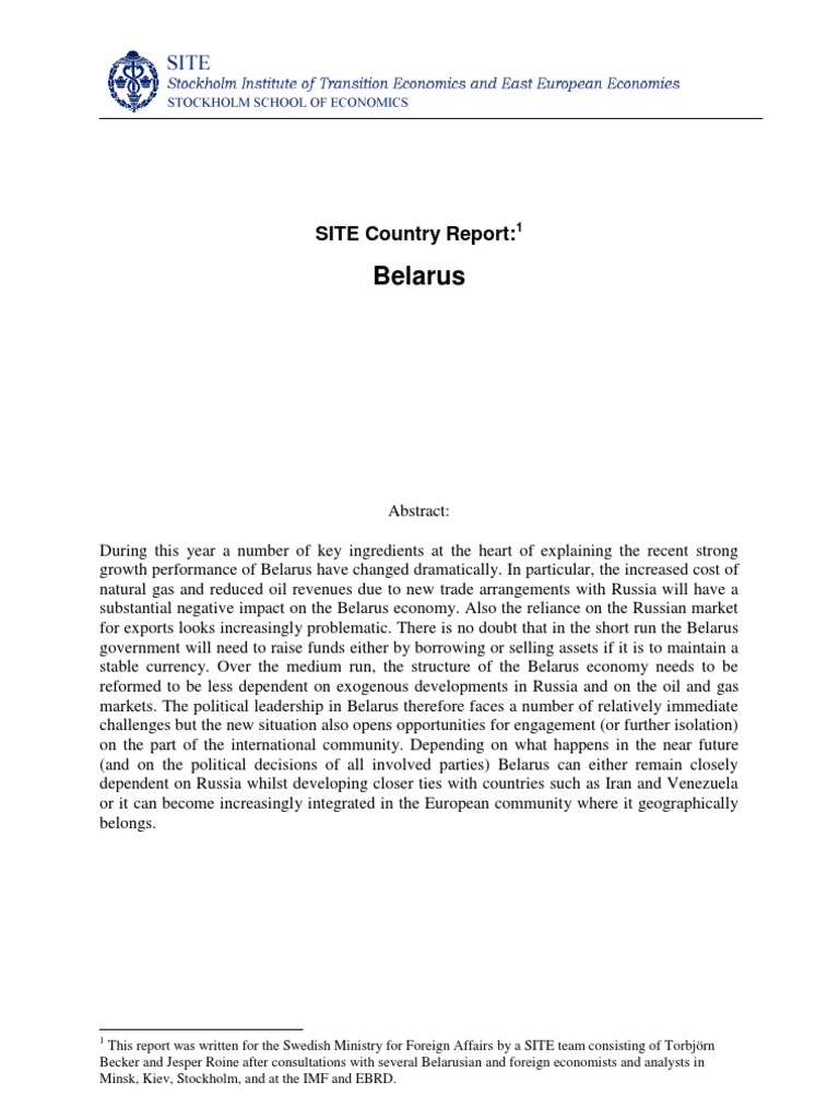 Belarus Country Report 4b | PDF | Subsidy | Economic Growth