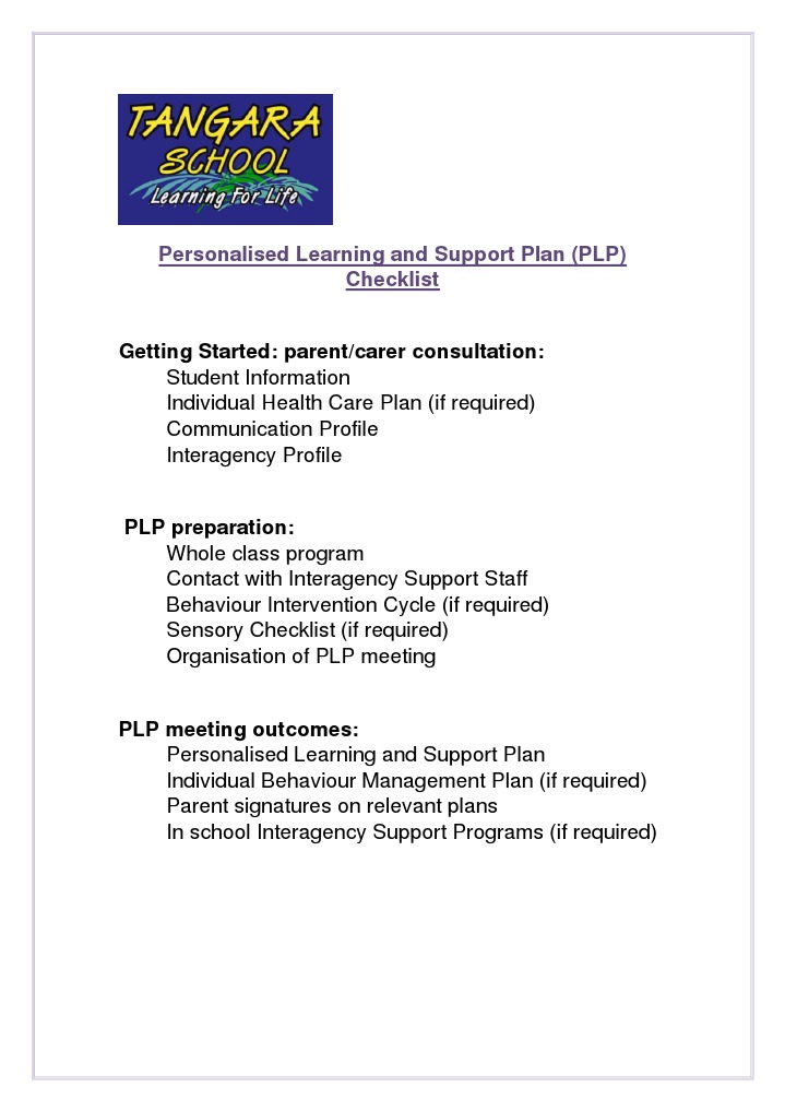 PLP Checklist for Caretakers | PDF
