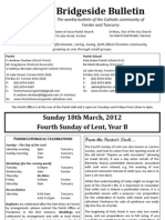 Bridgeside Bulletin: Sunday 18th March, 2012 Fourth Sunday of Lent, Year B