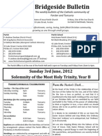 Bridgeside Bulletin: Sunday 3rd June, 2012 Solemnity of The Most Holy Trinity, Year B