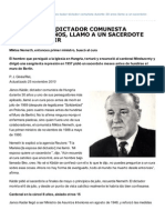 Janos Kadar, Dictador Comunista Durante 30 Años, Llamó A Un Sacerdote Antes de Morir