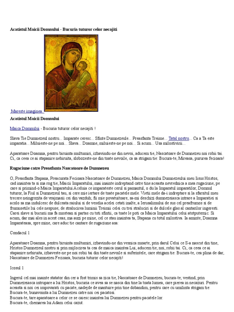 Acatistul Maicii Domnului