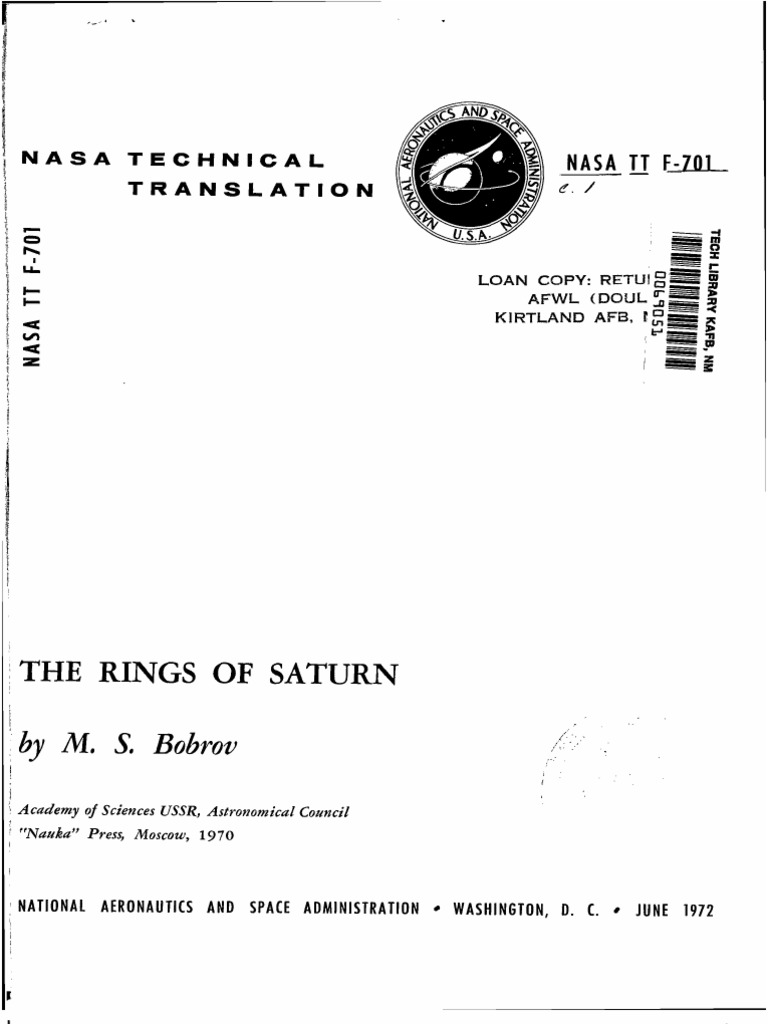 The Rings of Saturn PDF Natural Satellite Saturn