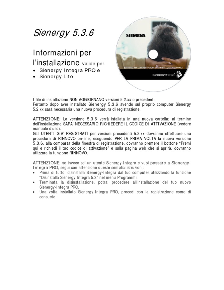 Sienergy - Informazioni Per L'installazione | PDF