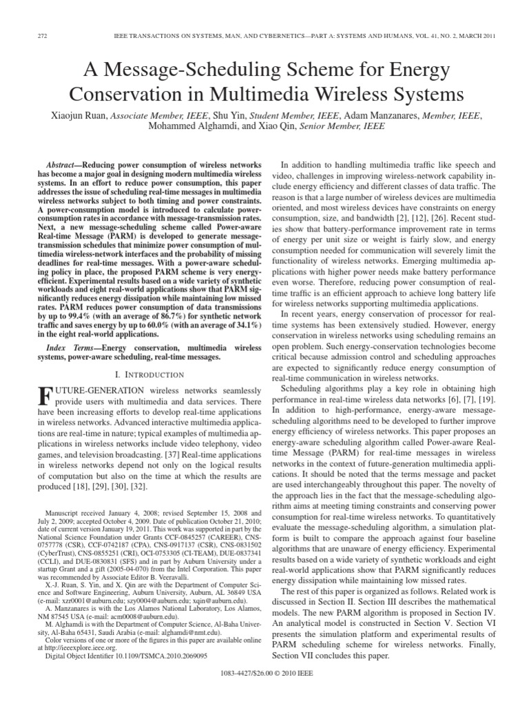 A Message Scheduling Scheme For Energy Conservation in Multimedia ...