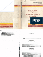 Recidiva În Dreptul Penal Român - A.Cocaină - 1995