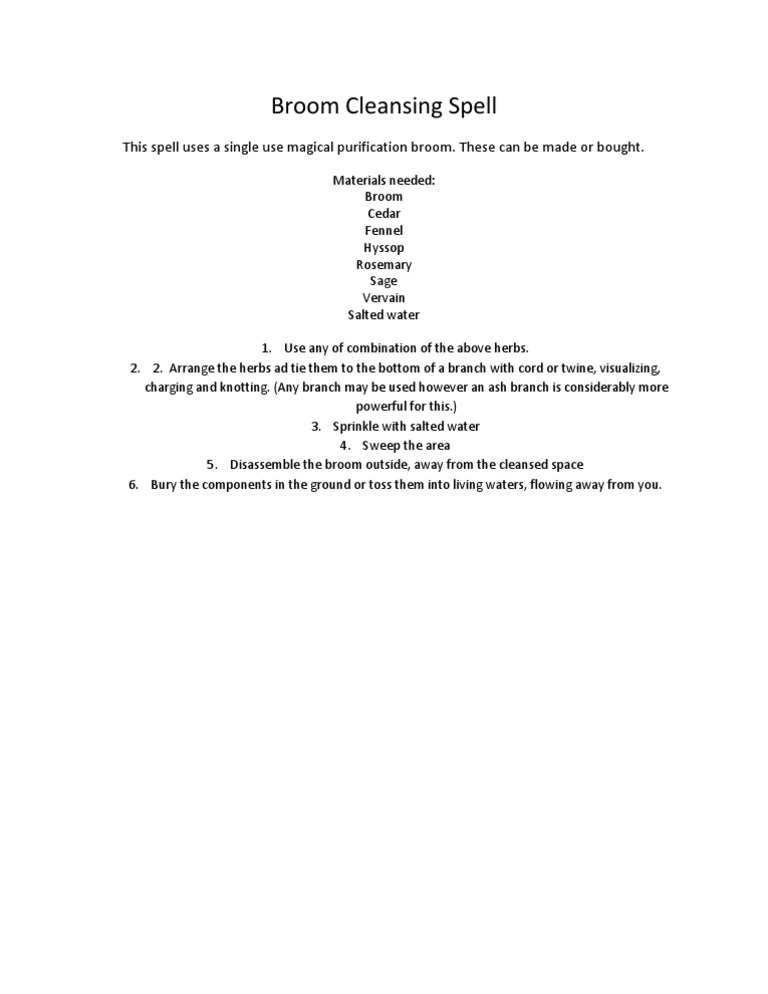 Broom Cleansing Spell Instructions | PDF | Nature