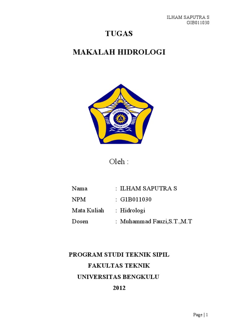 Makalah Hidrologi Ilham 030
