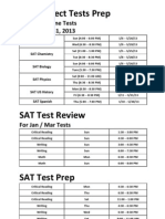 2013 Spring SAT II & SAT Schedule Cresskill