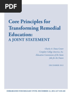 Core Principles for Transforming Remedial Education