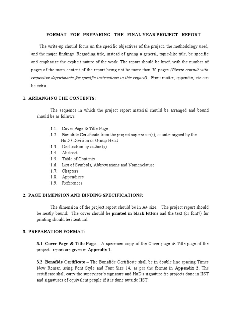 final-year-project-report-format-table-of-contents-abstract-summary