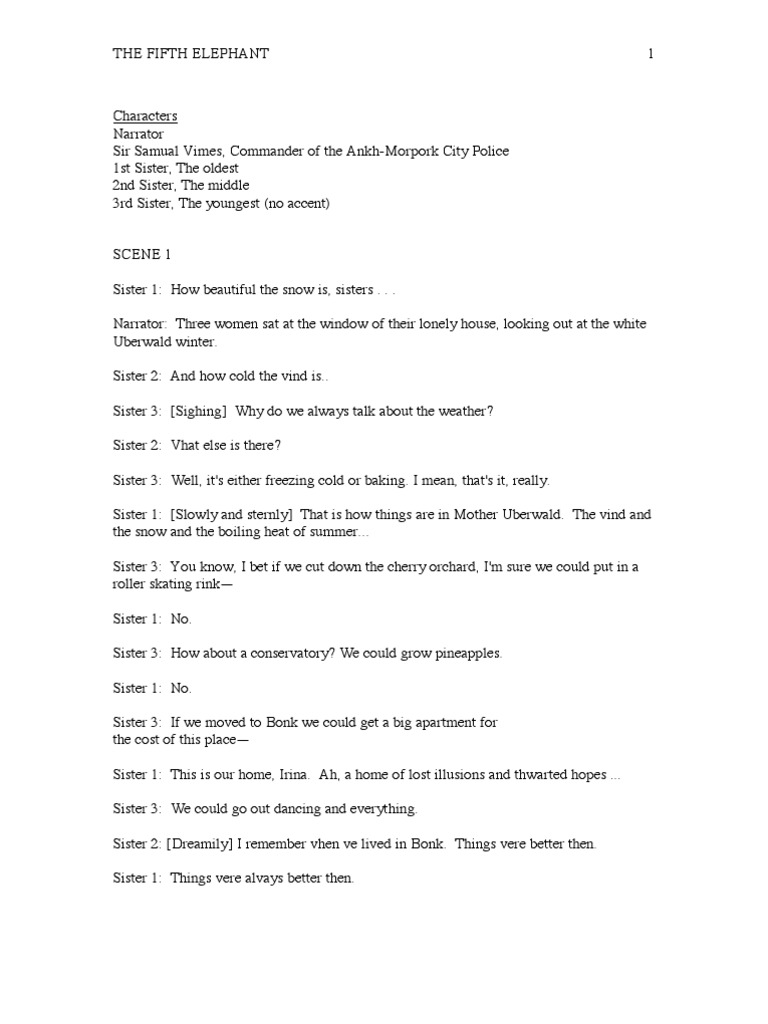 The Fifth Elephant Script | PDF