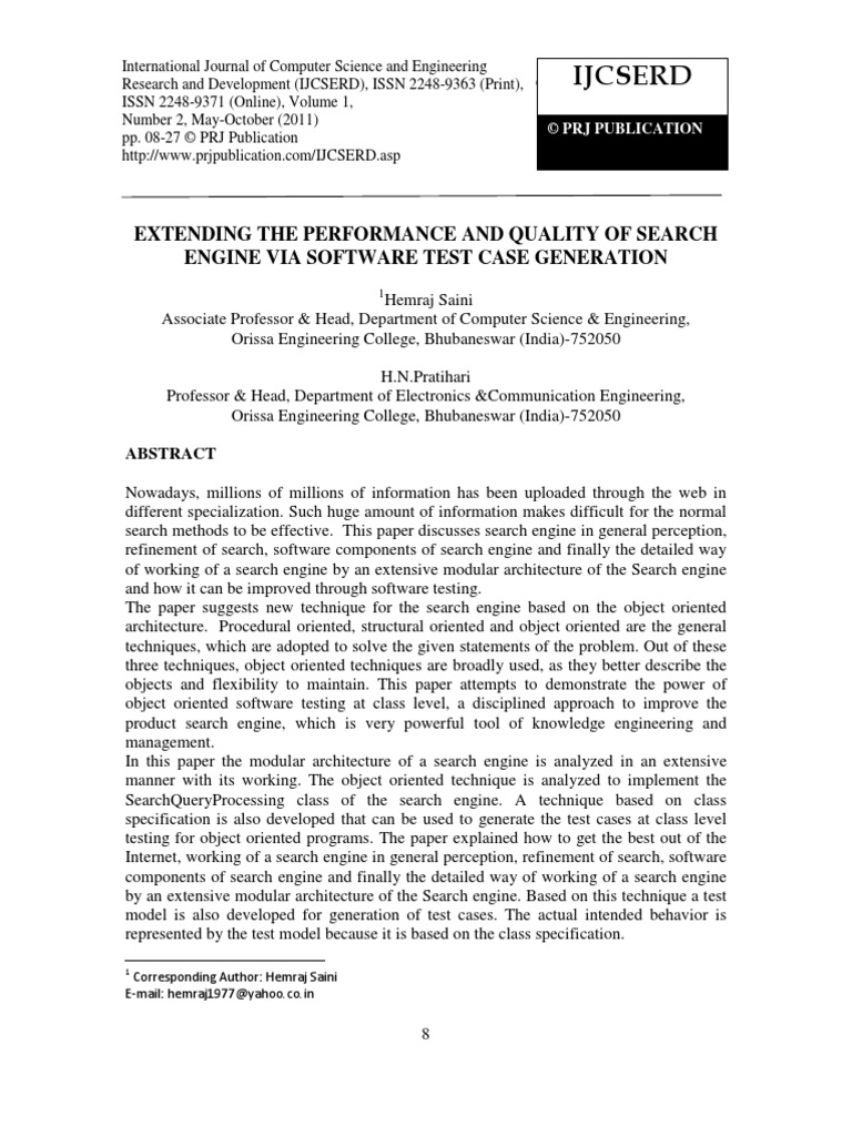 Extending The Performance and Quality of Search | PDF | Search Engine ...