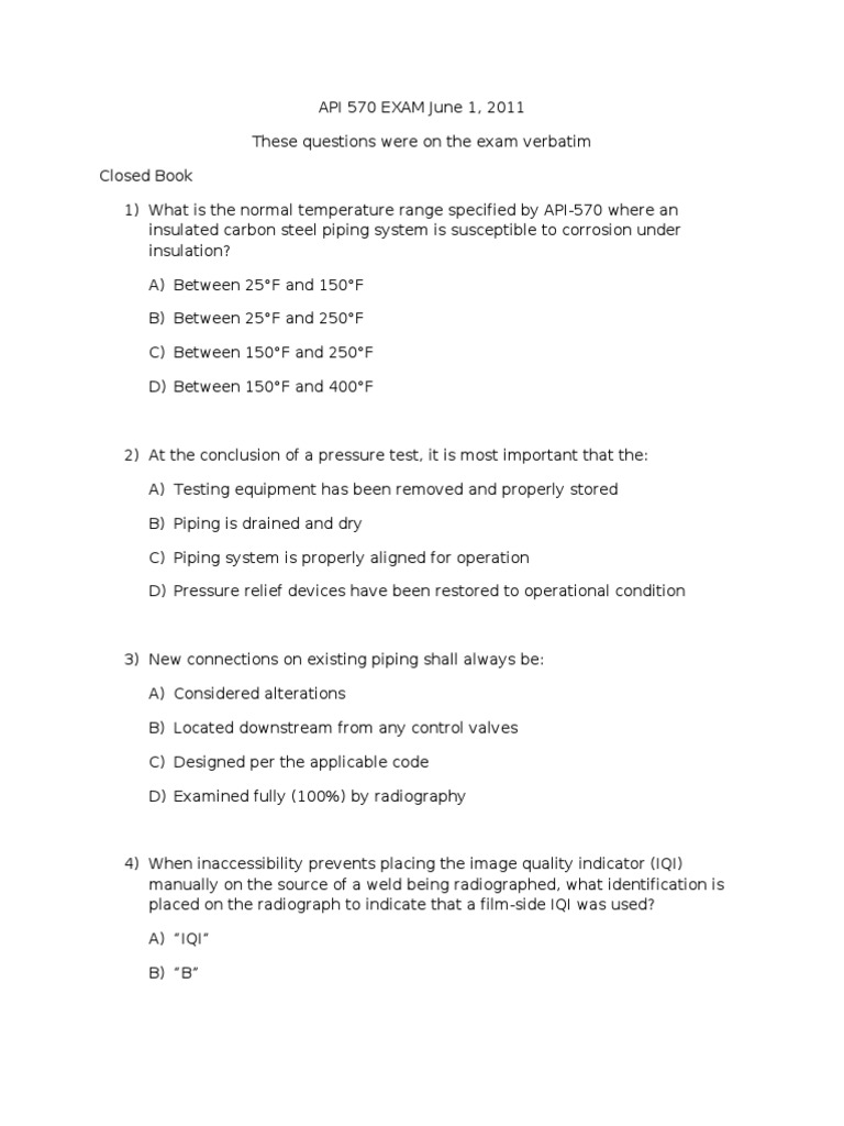 API 570 Exam June 1 PDF Welding Construction