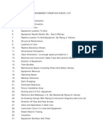 Piping General Arrangement Drawing Check List