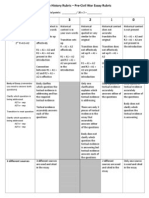 Pre-Civil War Essay Rubric