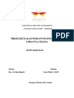 PREDUZEĆE KAO POSLOVNO-FINANSIJSKA                                                                                                                                                                                                                I PRAVNA CELINA