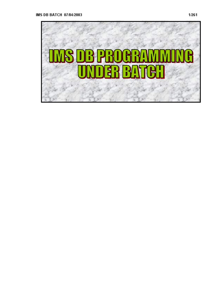 IMS DB Batch | PDF | Databases | Database Index