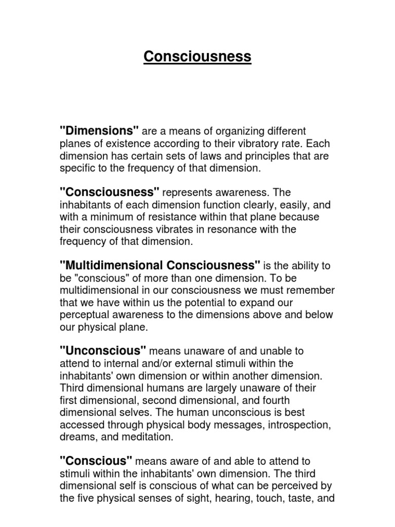 Understanding Multidimensional Consciousness | PDF