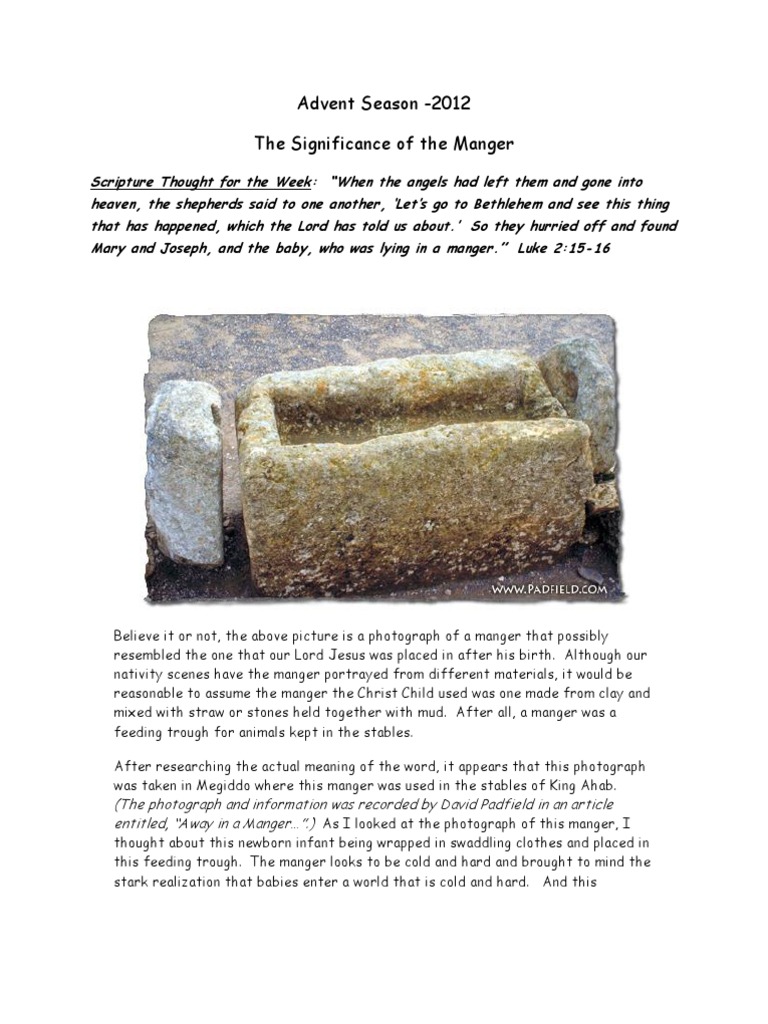 Significance of the Manger in Advent | PDF | Christmas | Jesus